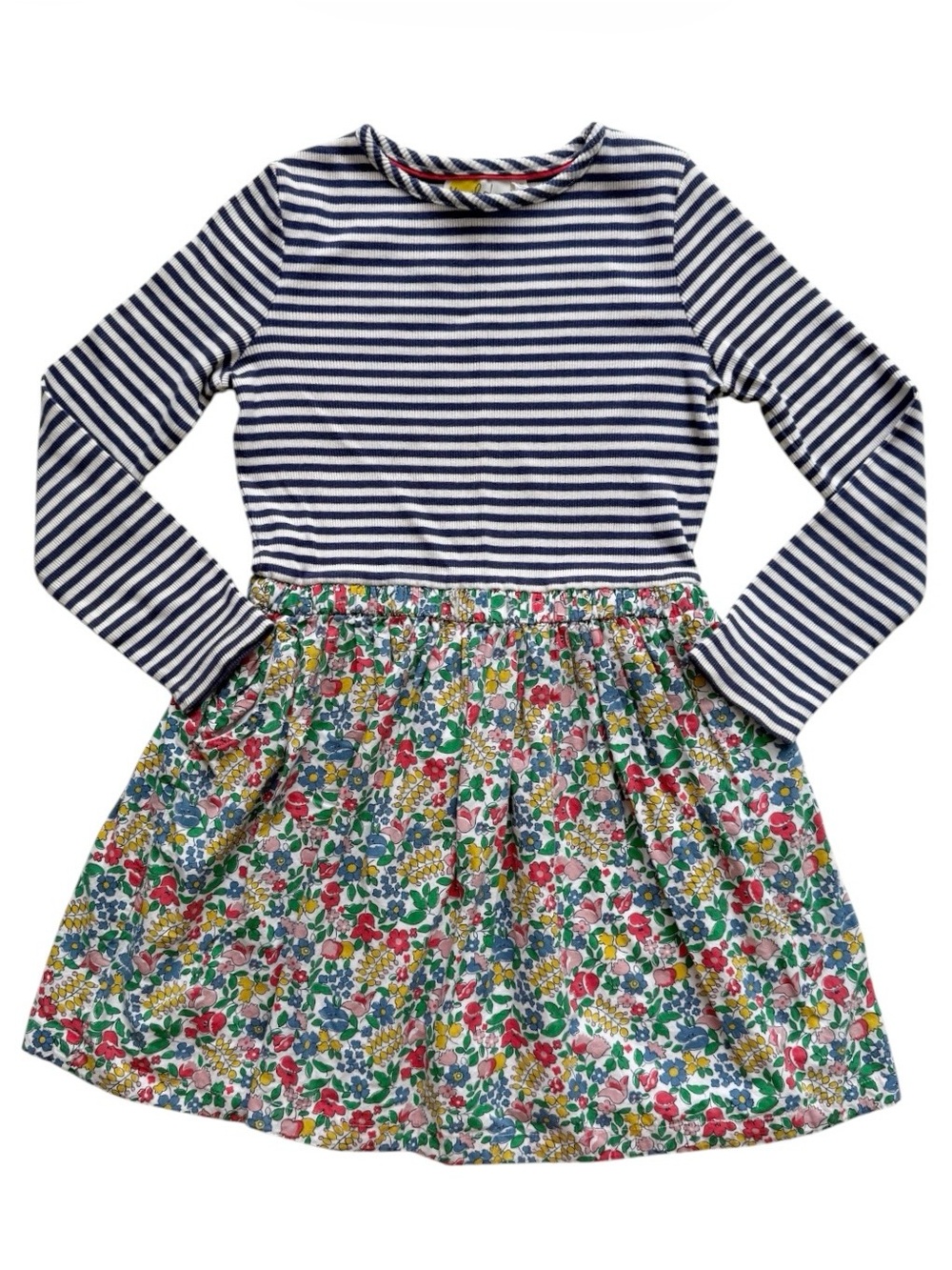 Mini Boden Floral Striped Dress 8/9